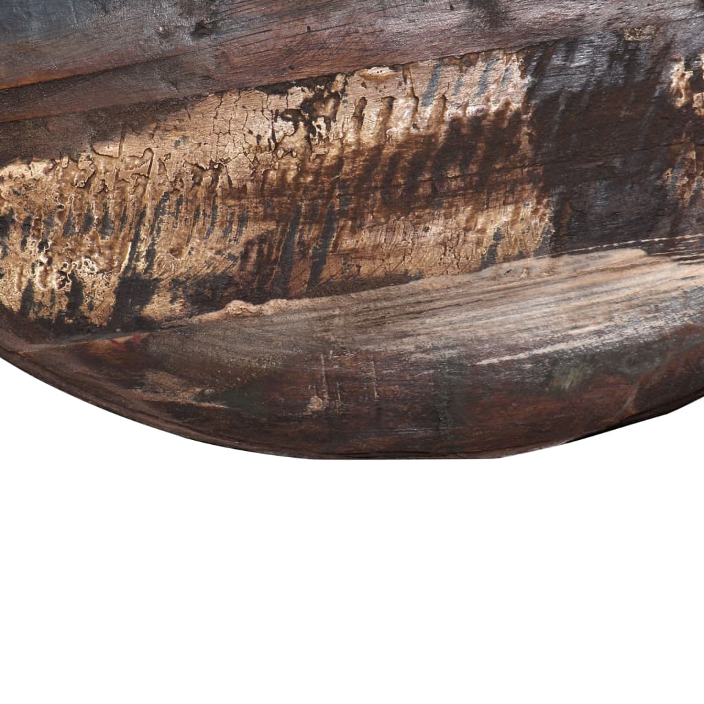 vidaXL Soffbord massivt återvunnet trä svart bas 60x60x33 cm