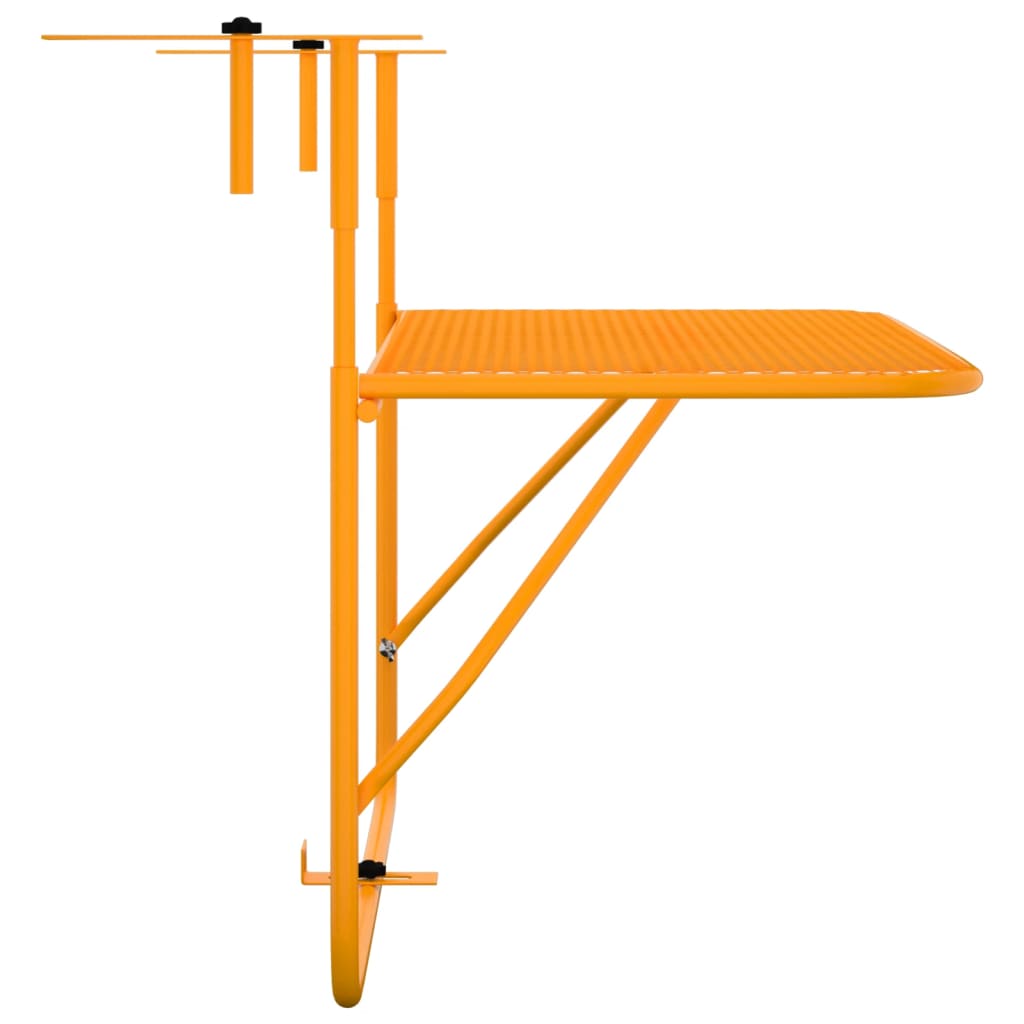 vidaXL Balkongbord gul 60x40 cm stål