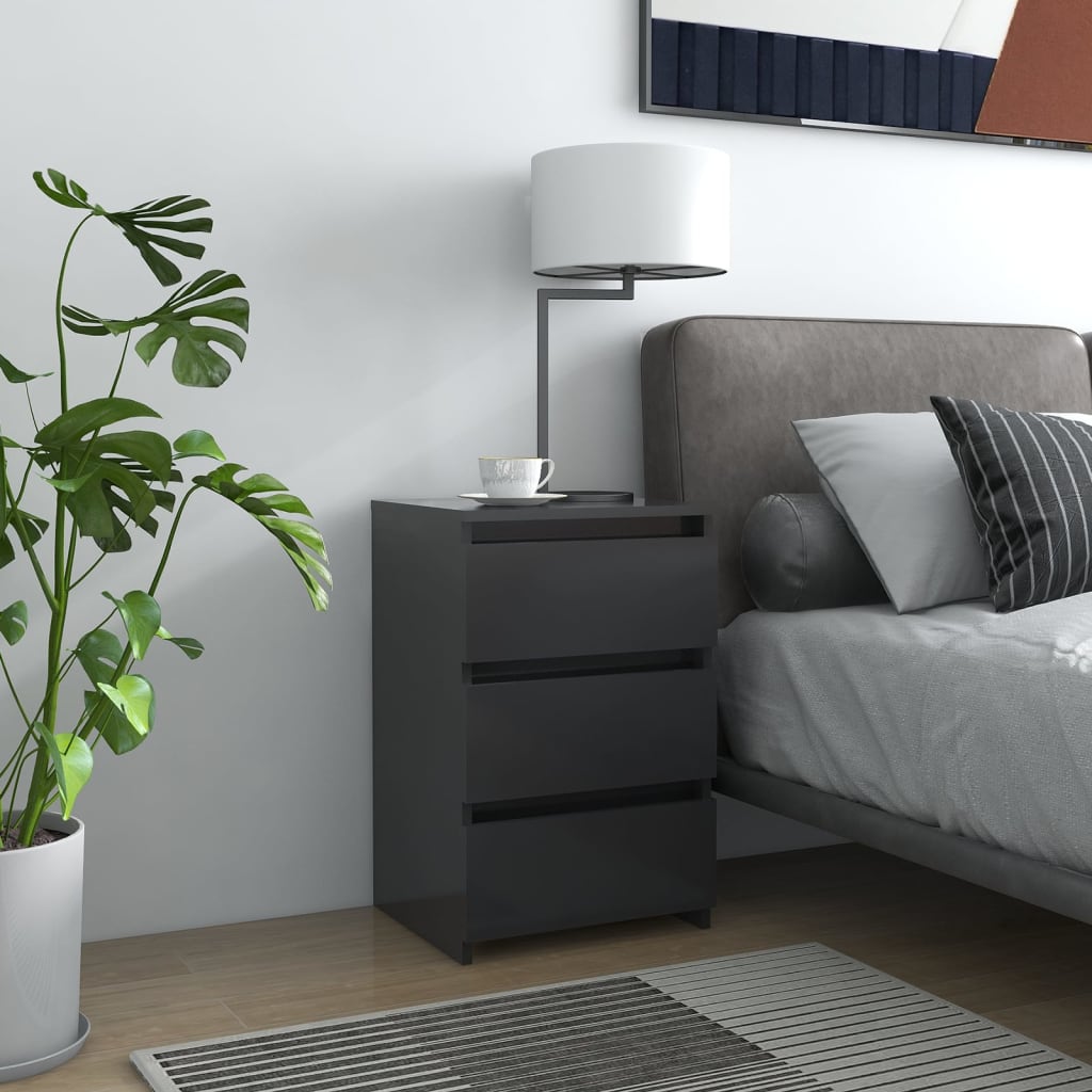vidaXL Sängbord 2 st grå 40x35x62,5 cm spånskiva