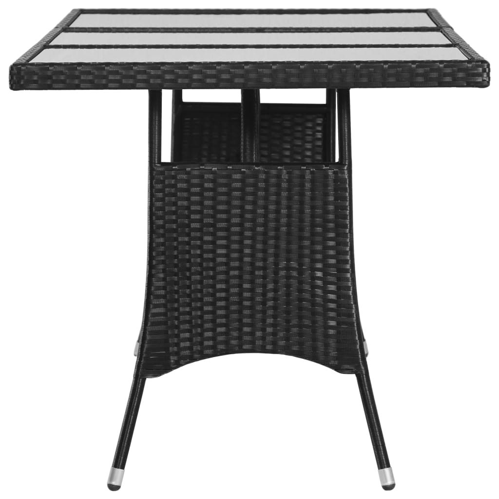vidaXL Trädgårdsbord svart 170x80x74 cm konstrotting