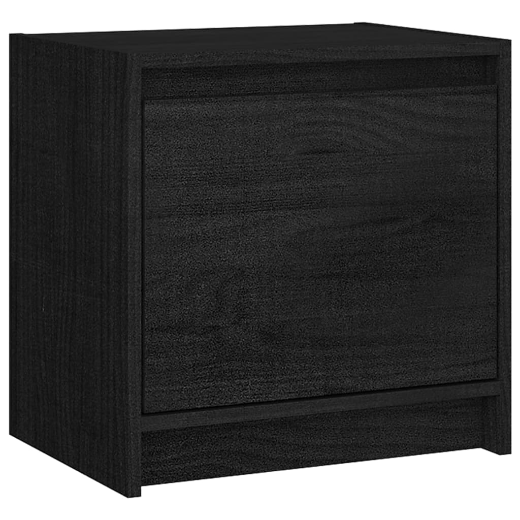 808122 vidaXL sängskåp 2 st svart 40x30,5x40 cm massivt furu trä
