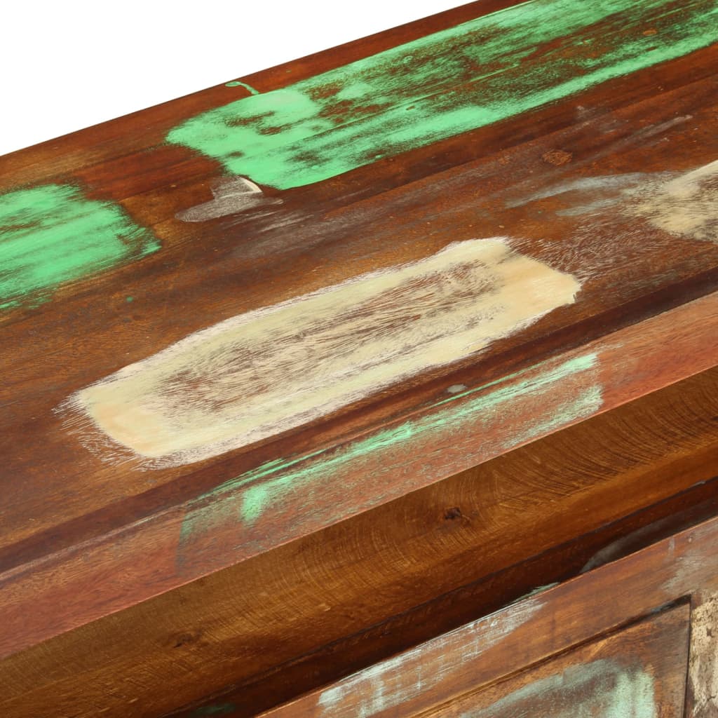vidaXL TV-bänk flerfärgad 110x30x40 cm massivt återvunnet trä
