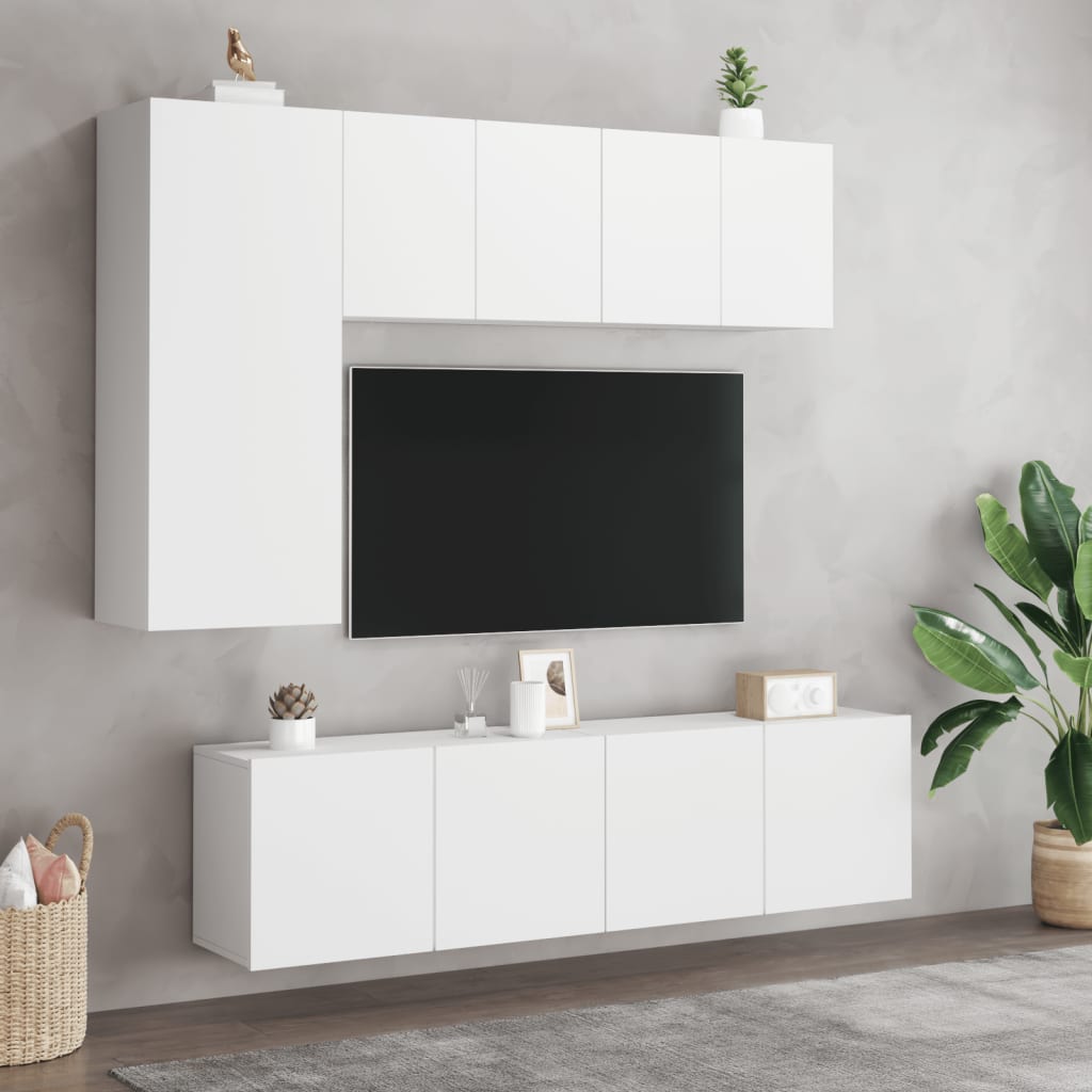vidaXL Väggmonterad tv-bänk vit 60x30x41 cm
