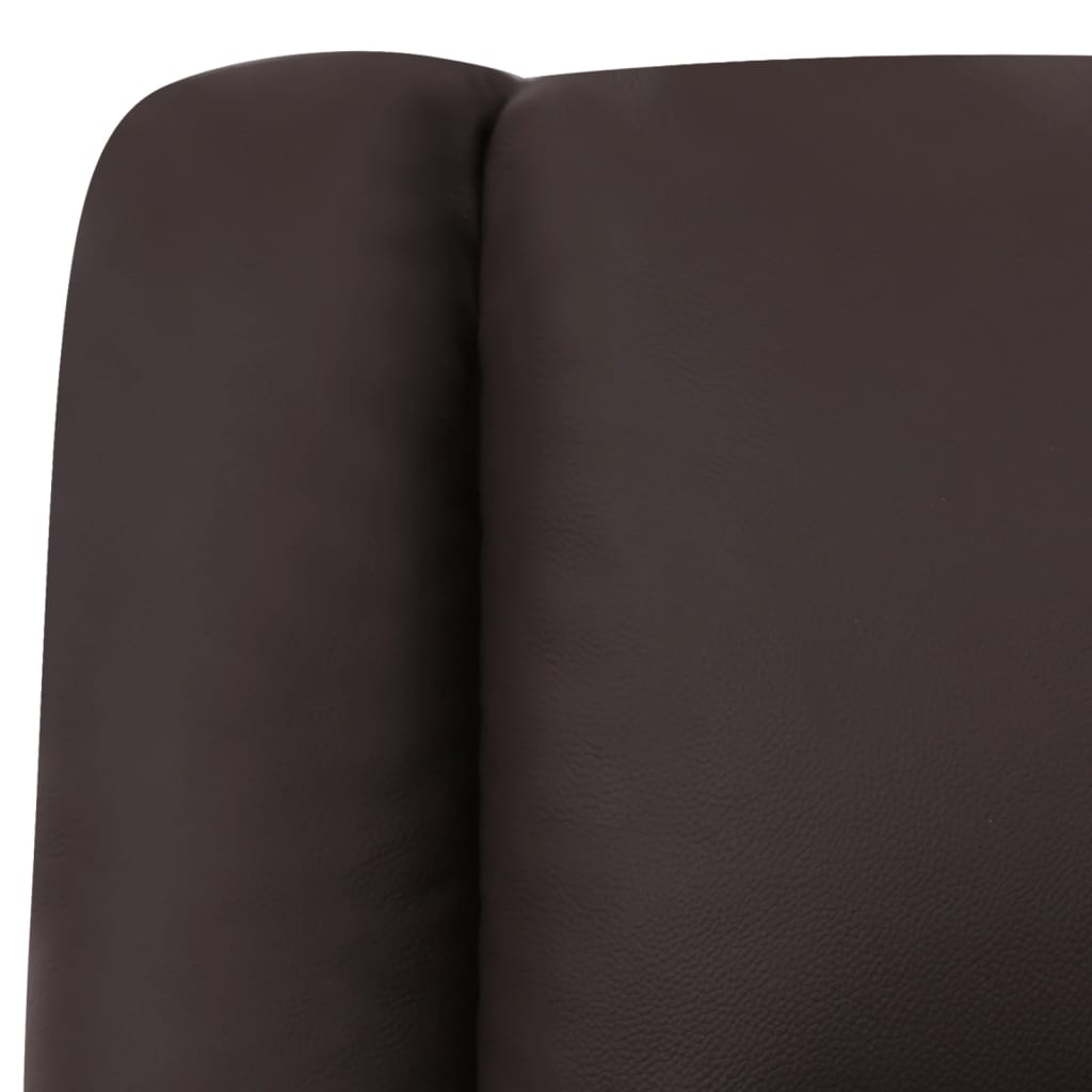 vidaXL Elektronisk reclinerfåtölj brun äkta läder
