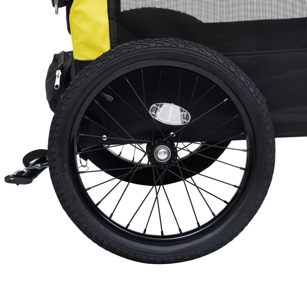 vidaXL Cykelvagn för husdjur och joggingvagn 2-i-1 gul och svart