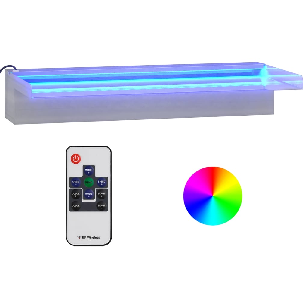 vidaXL Vattenfall med RGB LED rostfritt stål 45 cm