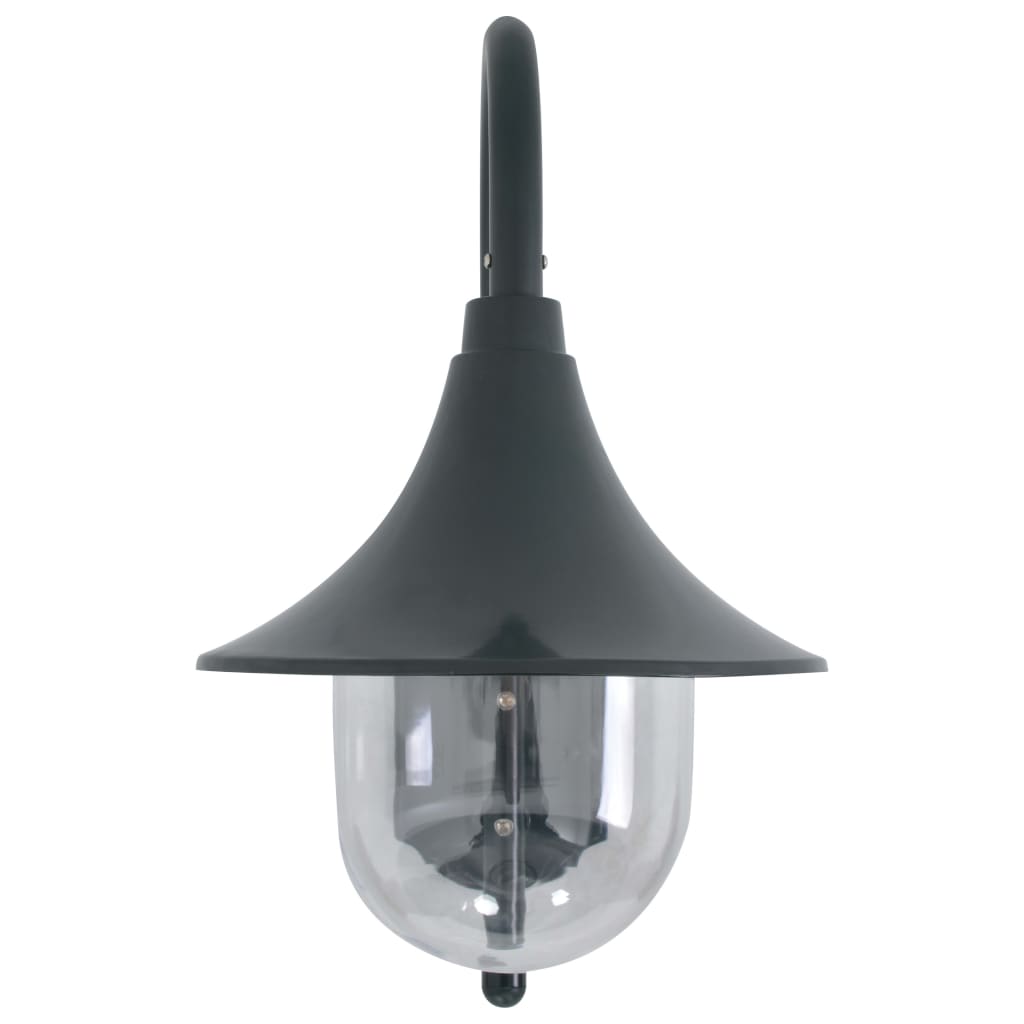 vidaXL Vägglampa för trädgård E27 42 cm aluminium mörkgrön
