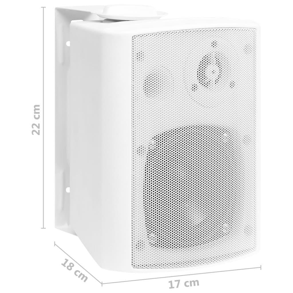 vidaXL Väggmonterade stereohögtalare 2 st vit inomhus/utomhus 80W