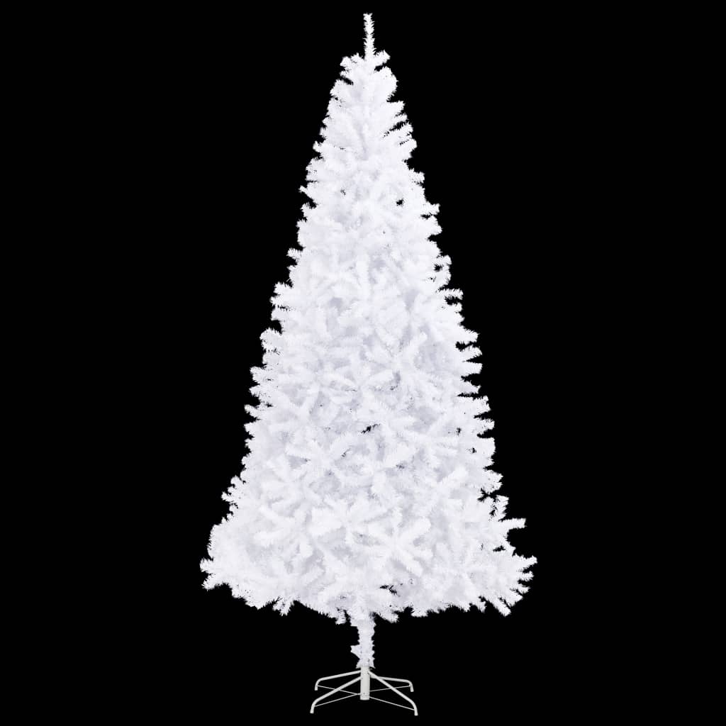 vidaXL Plastgran med LED och julgranskulor 300 cm vit