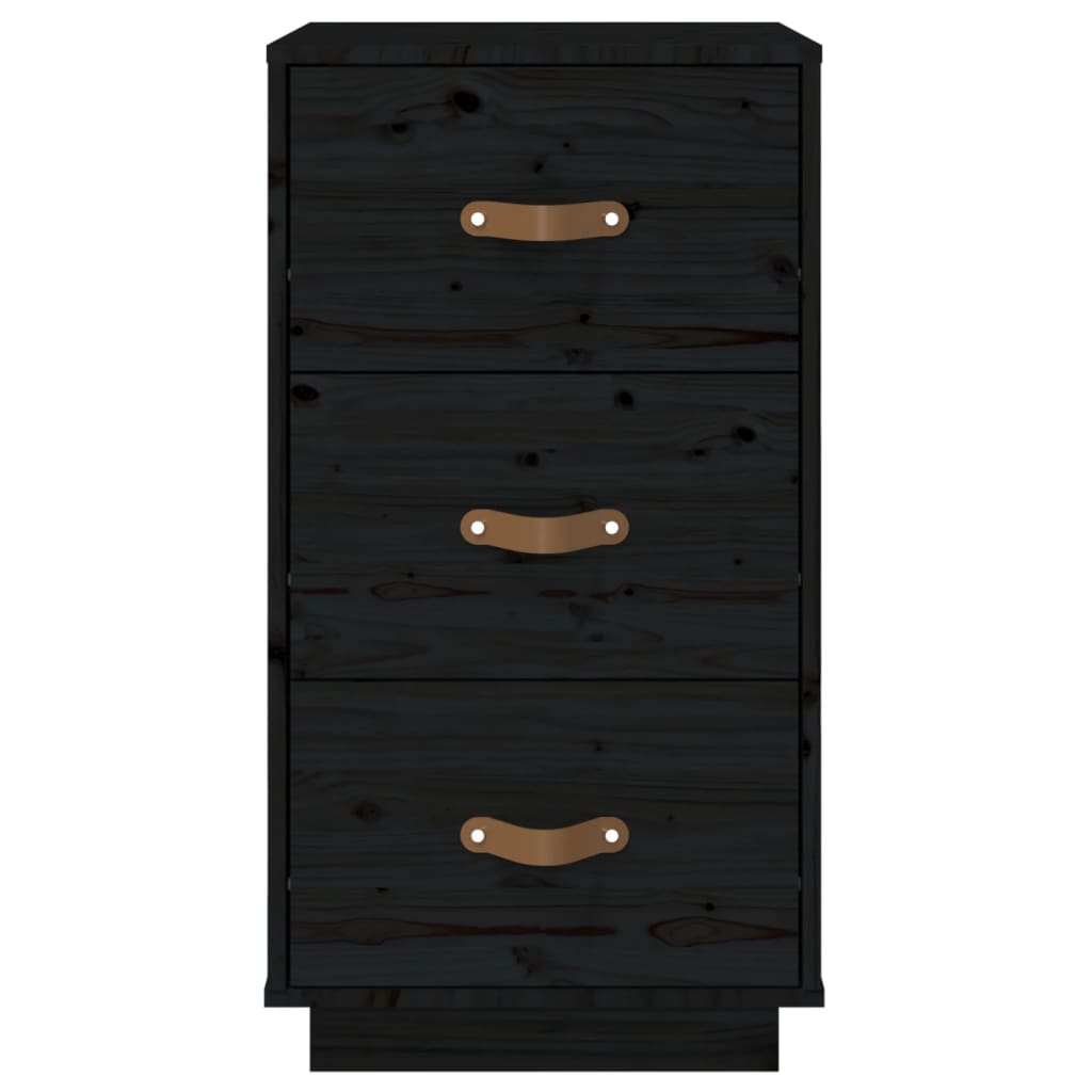 vidaXL Sängbord svart 40x40x75 cm massiv furu
