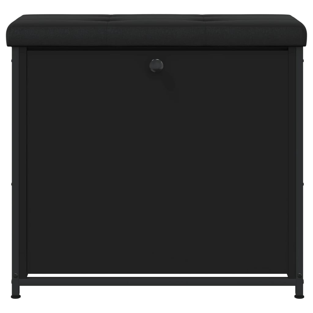 vidaXL Skobänk med flip-låda svart 62x32x56 cm