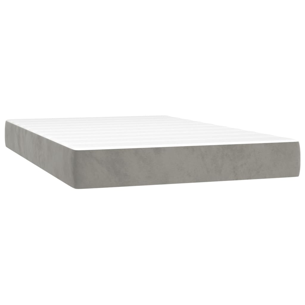 vidaXL Ramsäng med madrass ljusgrå 120x200 cm sammet