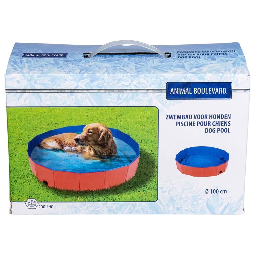 Animal Boulevard Hundpool Cooling L 100x100x30 cm röd/blå