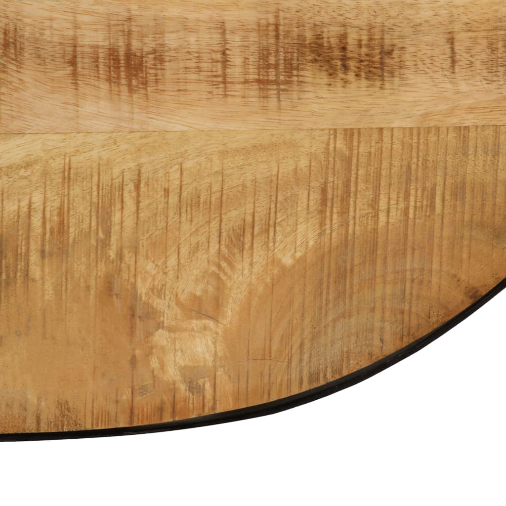 vidaXL Soffbord massivt grovt mangoträ och stål oval 110 cm