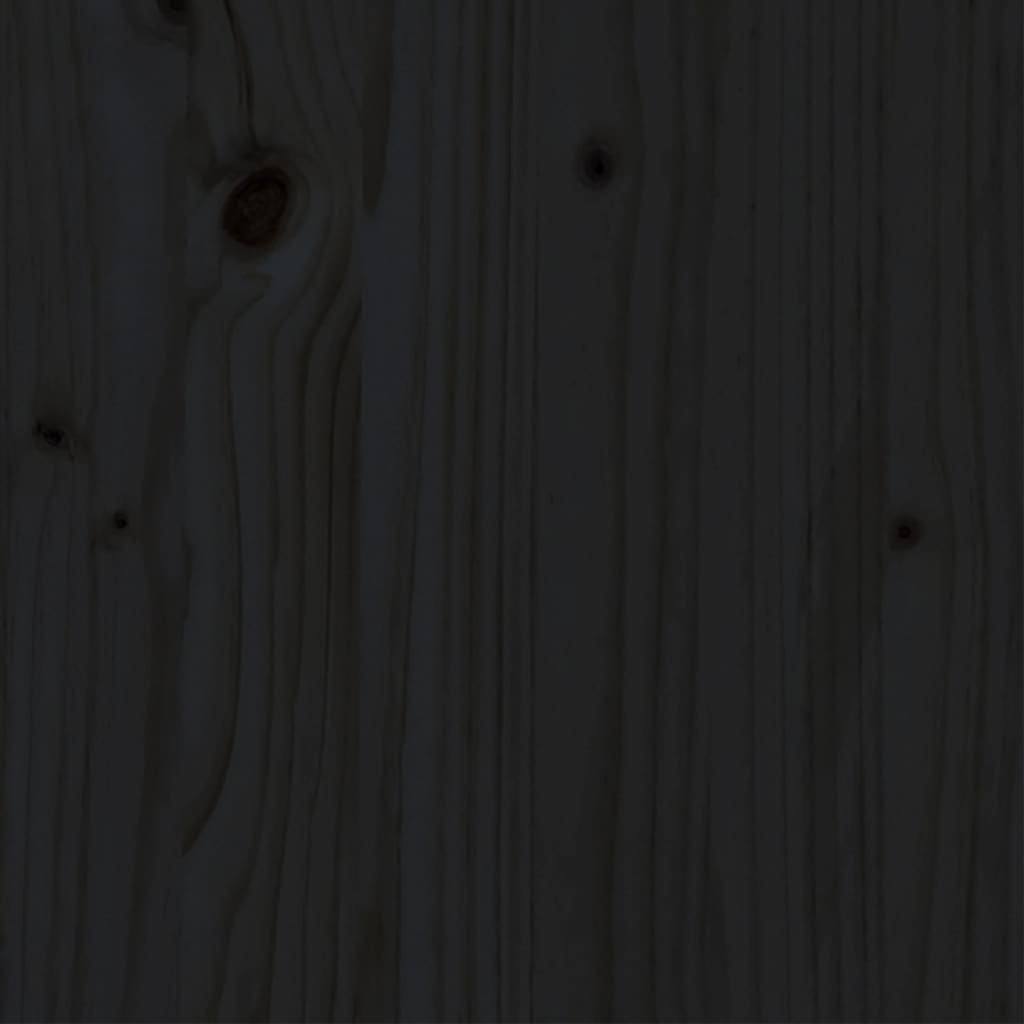 vidaXL Sängram svart massivt trä 120x200 cm