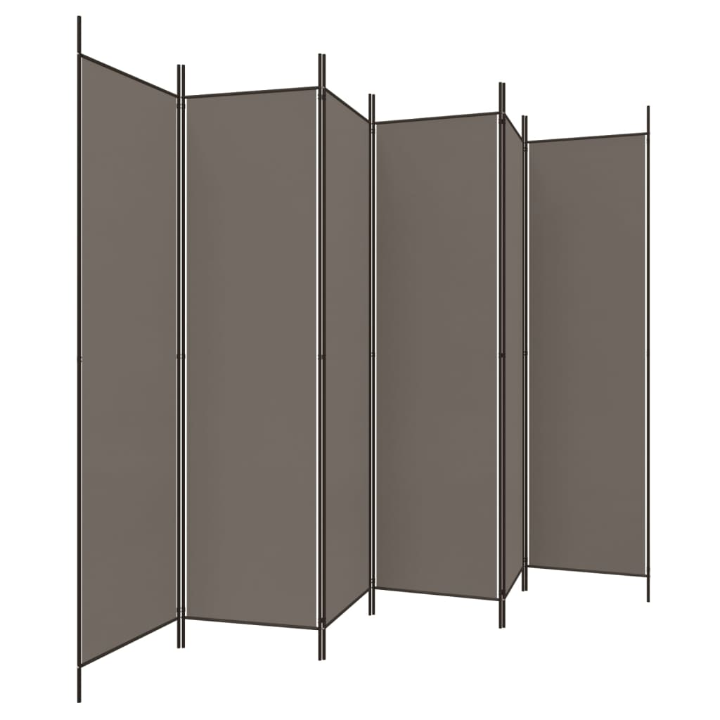 vidaXL Rumsavdelare 6 paneler antracit 300x220 cm tyg