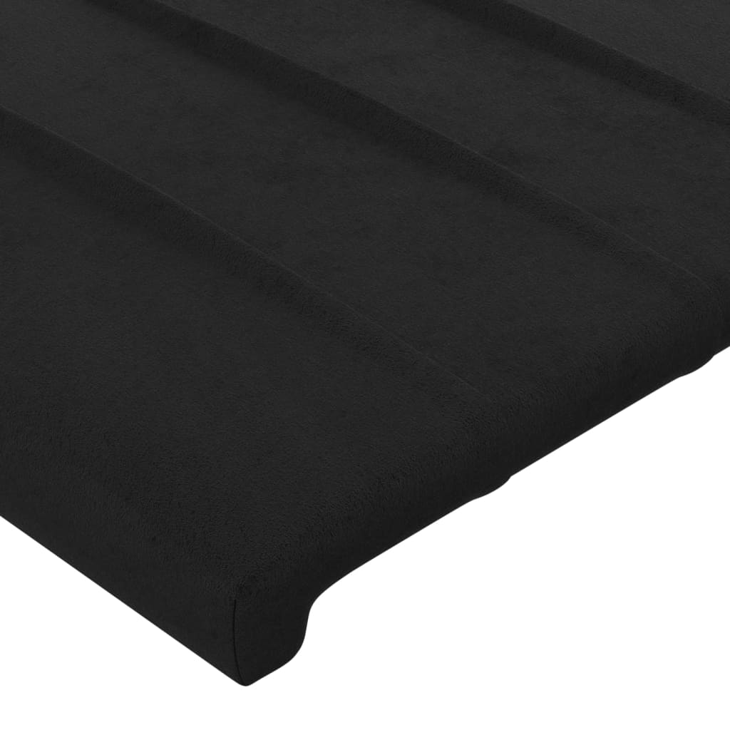 vidaXL Sänggavel med kanter svart 203x16x118/128 cm sammet