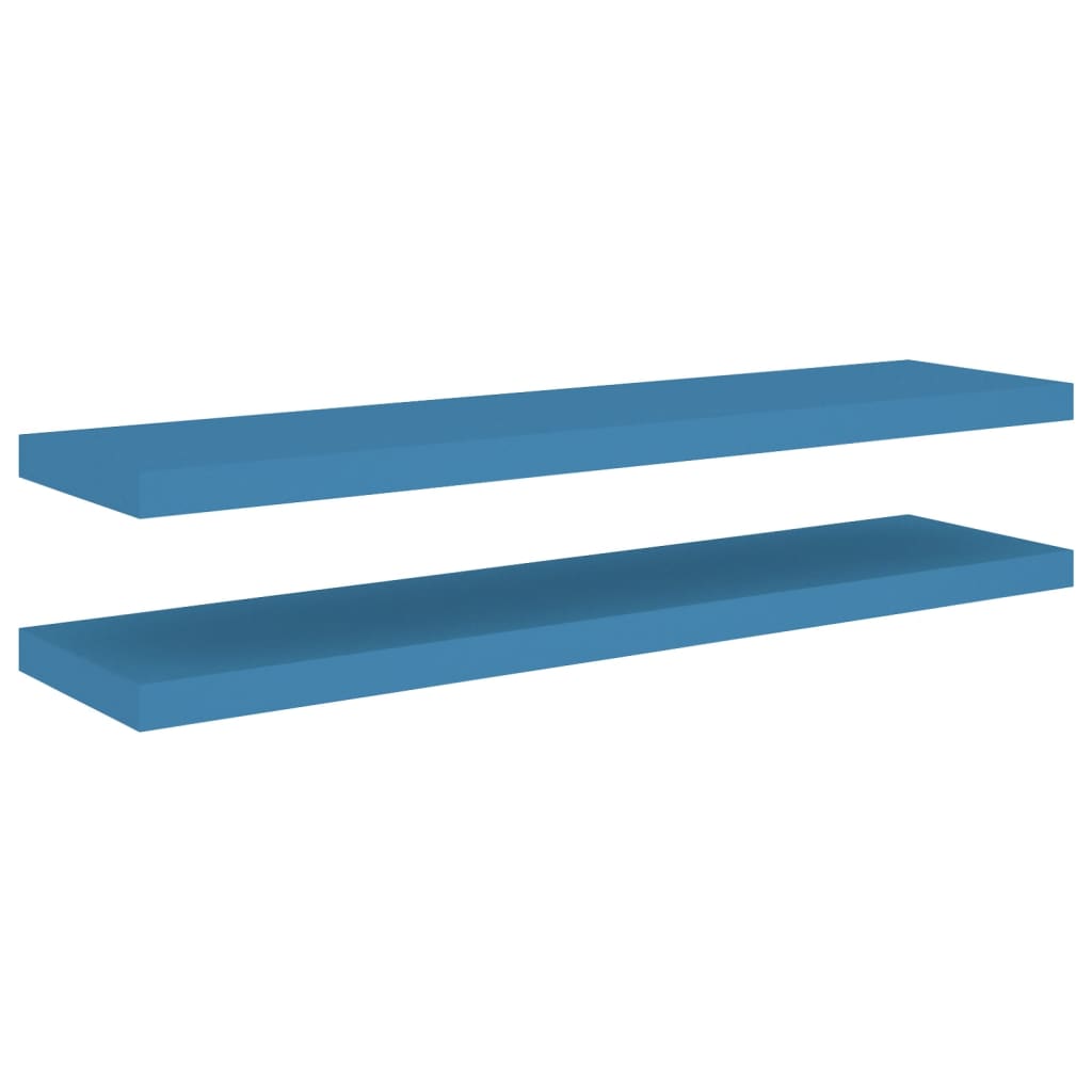 vidaXL Svävande vägghyllor 2 st blå 90x23,5x3,8 cm MDF