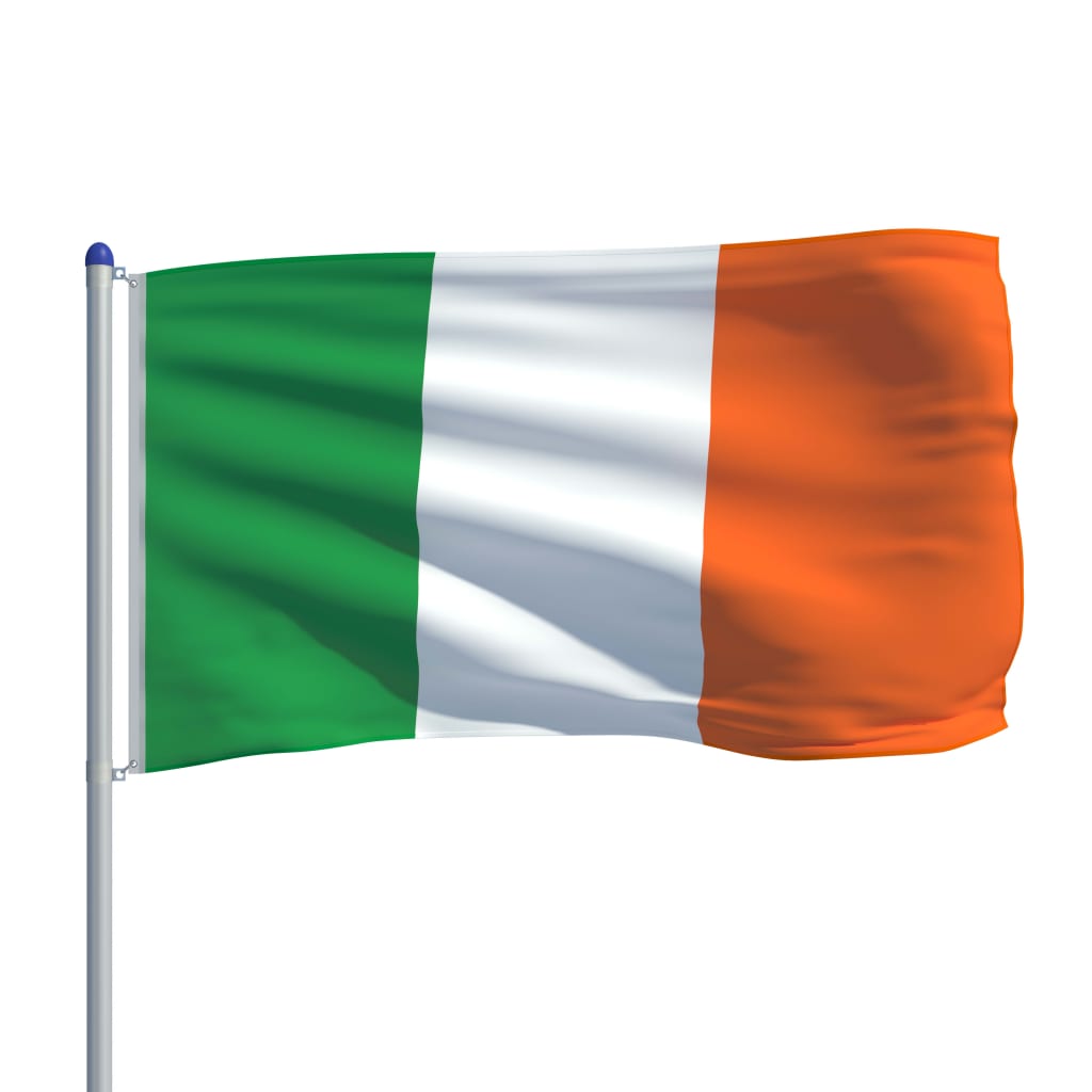 vidaXL Irlands flagga och flaggstång i aluminium 6 m