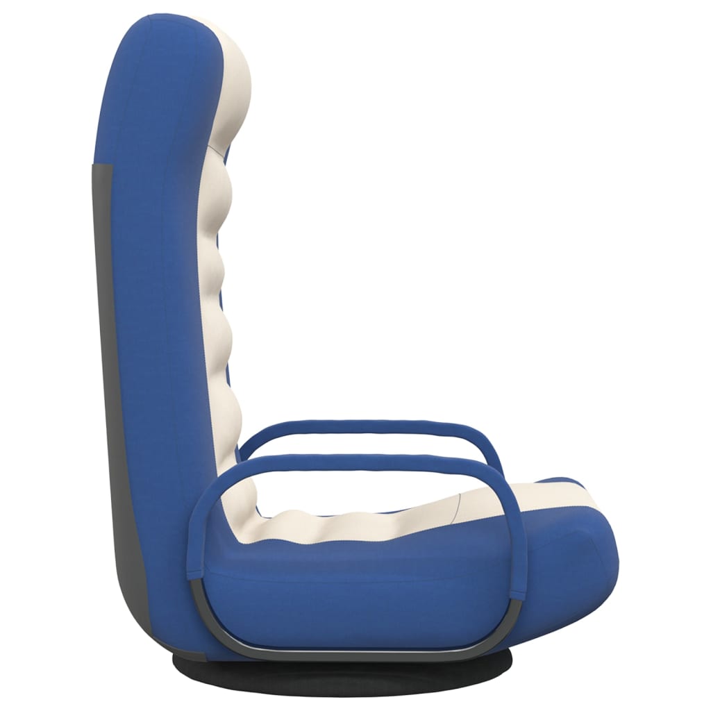 vidaXL Snurrbar golvstol blå och gräddvit tyg