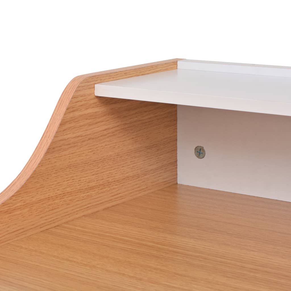 vidaXL Skrivbord med 2 lådor naturlig trä