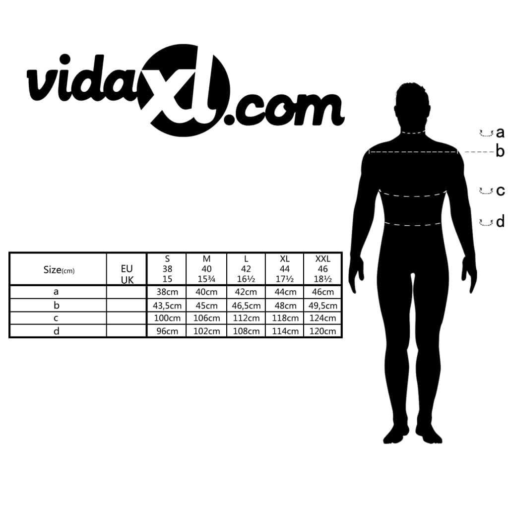 vidaXL Kostymskjorta för män storlek S blå- och vitrandig