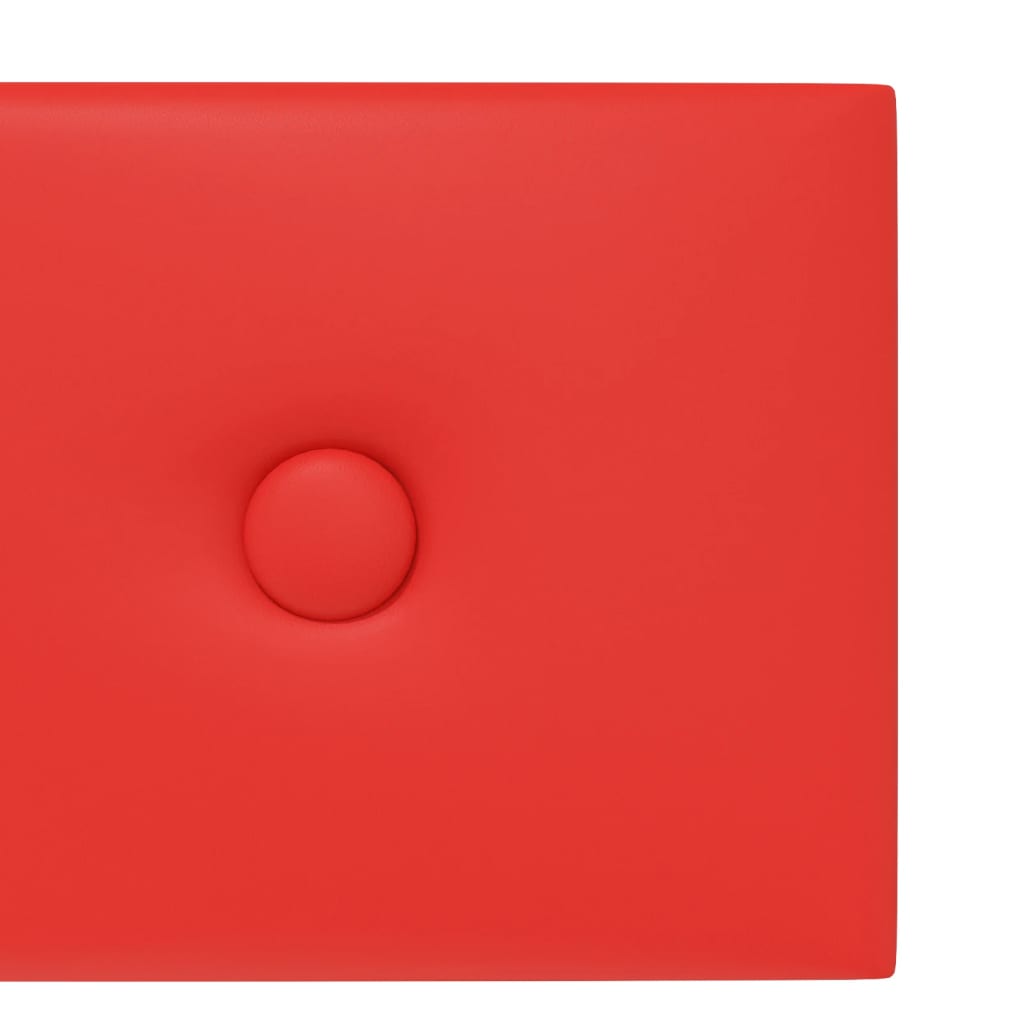 vidaXL Väggpaneler 12 st röd 90x15 cm konstläder 1,62 m²