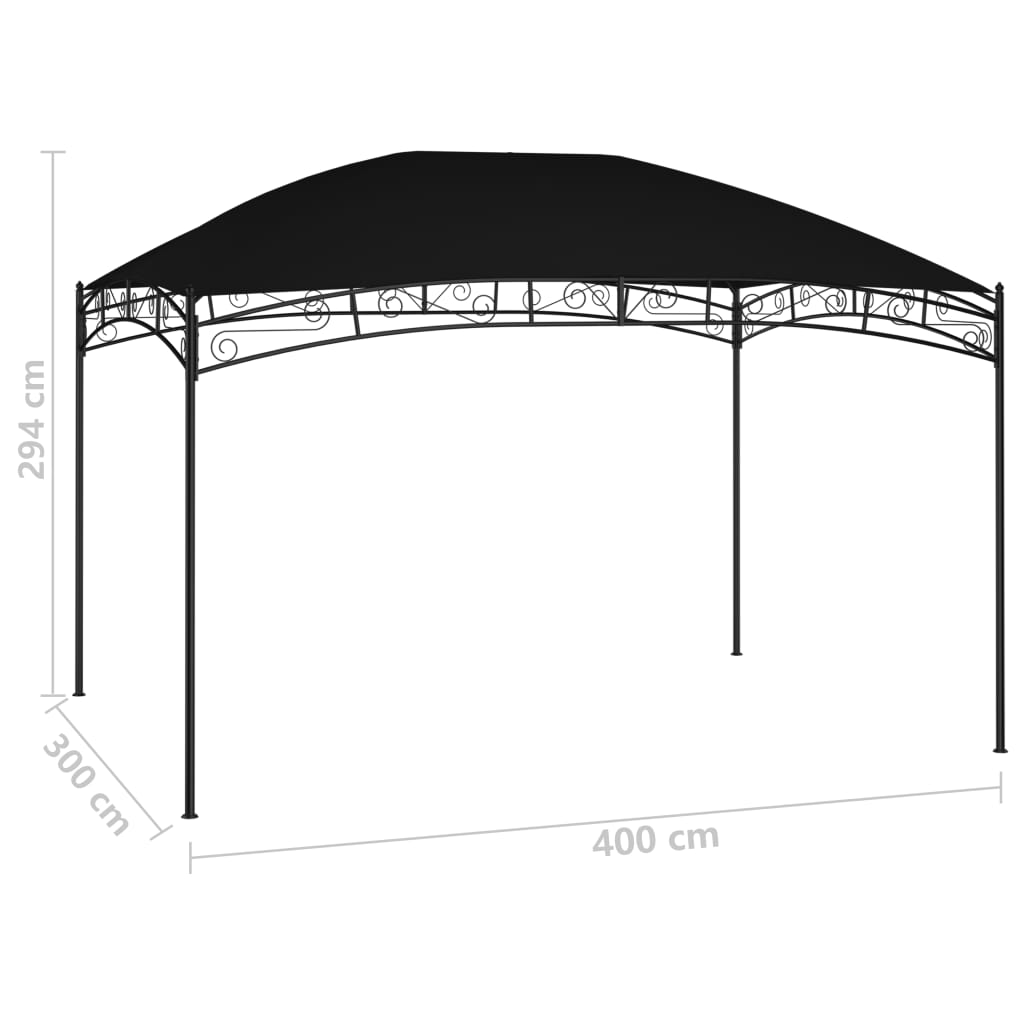vidaXL Paviljong 4x3 m antracit 180 g/m²
