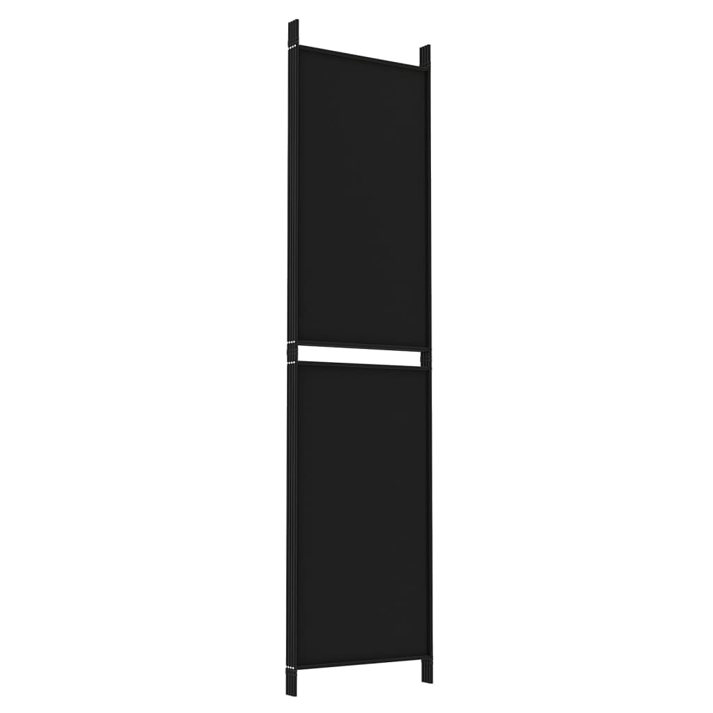 vidaXL Rumsavdelare 4 paneler svart 200x200 cm tyg