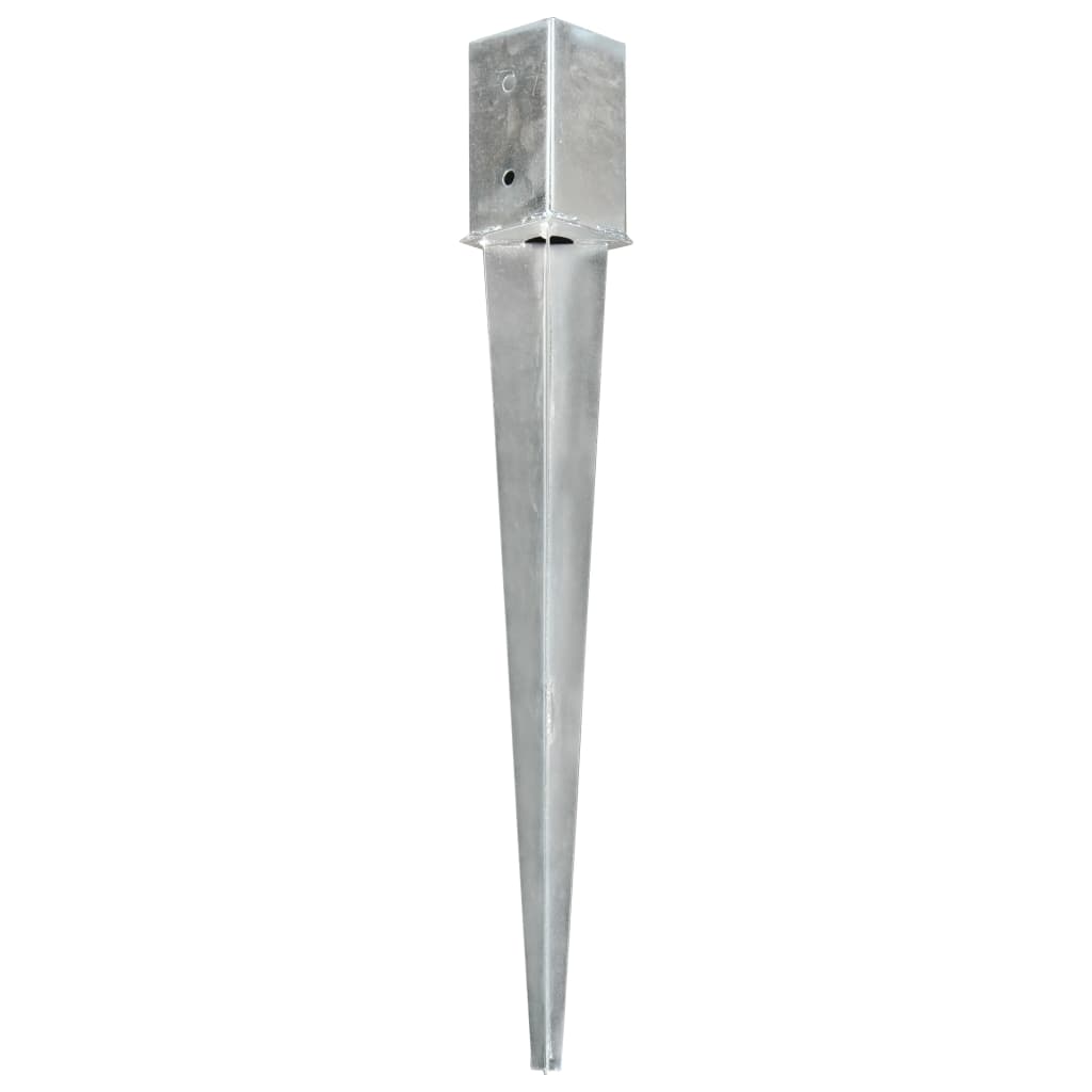 vidaXL Jordspett 12 st silver 8x8x76 cm galvaniserat stål