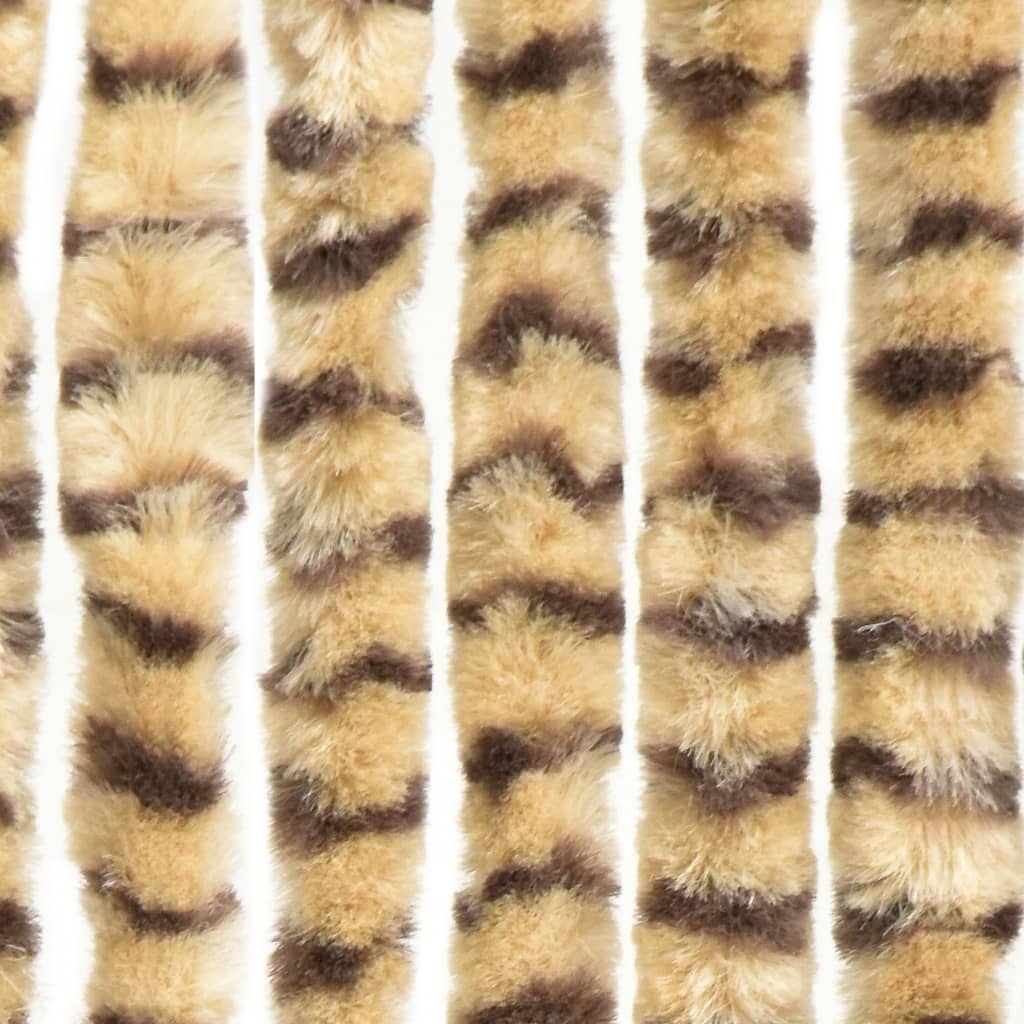 vidaXL Insektsdraperi beige och brun 90x220 cm chenille
