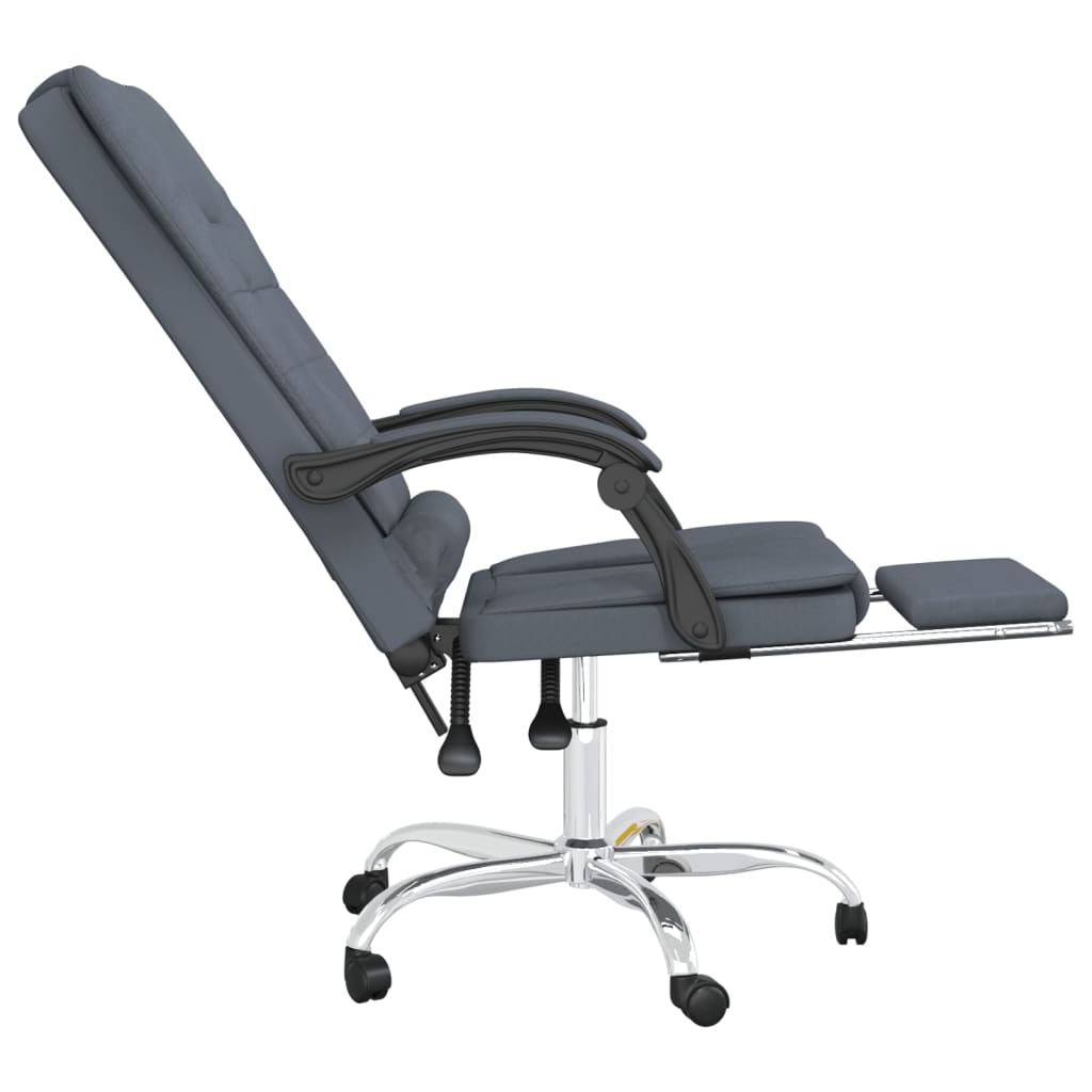 vidaXL Kontorsstol med massage mörkgrå sammet
