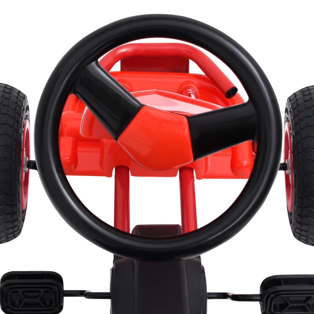 vidaXL Pedaldriven gokart med luftdäck röd