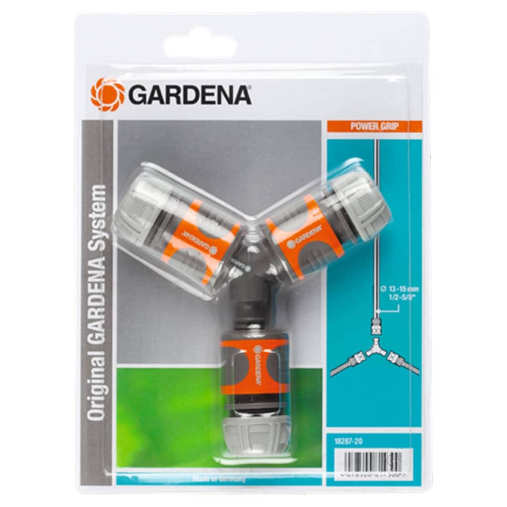 GARDENA 2-vägs slangkopplingssats orange och grå 18287-20