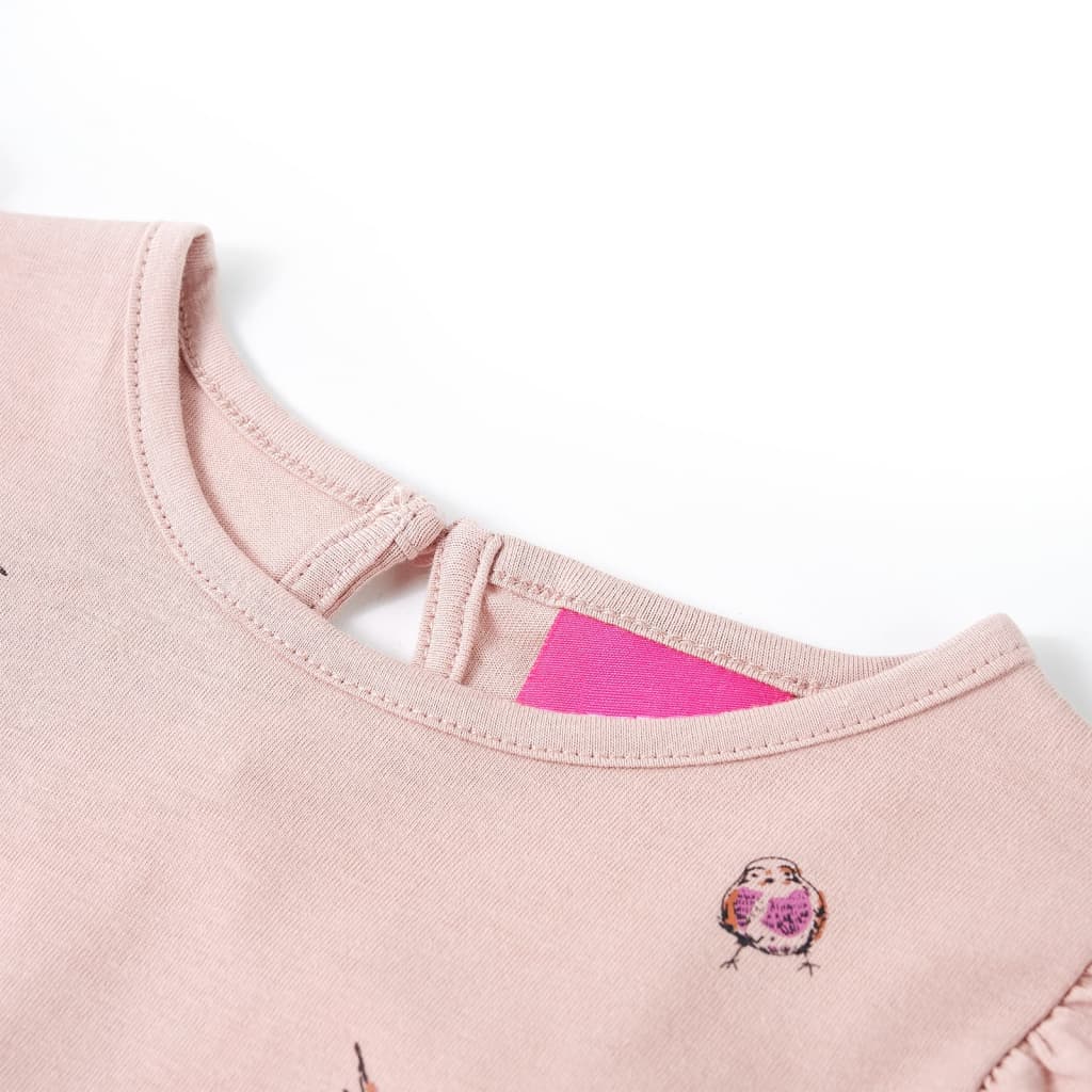 T-shirt med långa ärmar för barn rosa 92