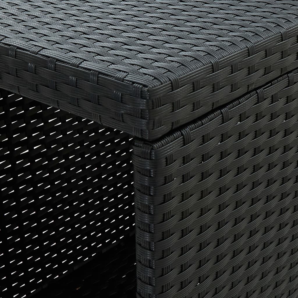vidaXL Barbord med förvaringshyllor svart 120x60x110 cm konstrotting
