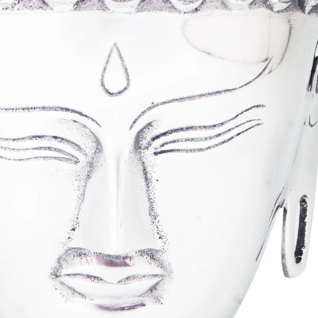 vidaXL Buddhahuvud-dekoration aluminium silver