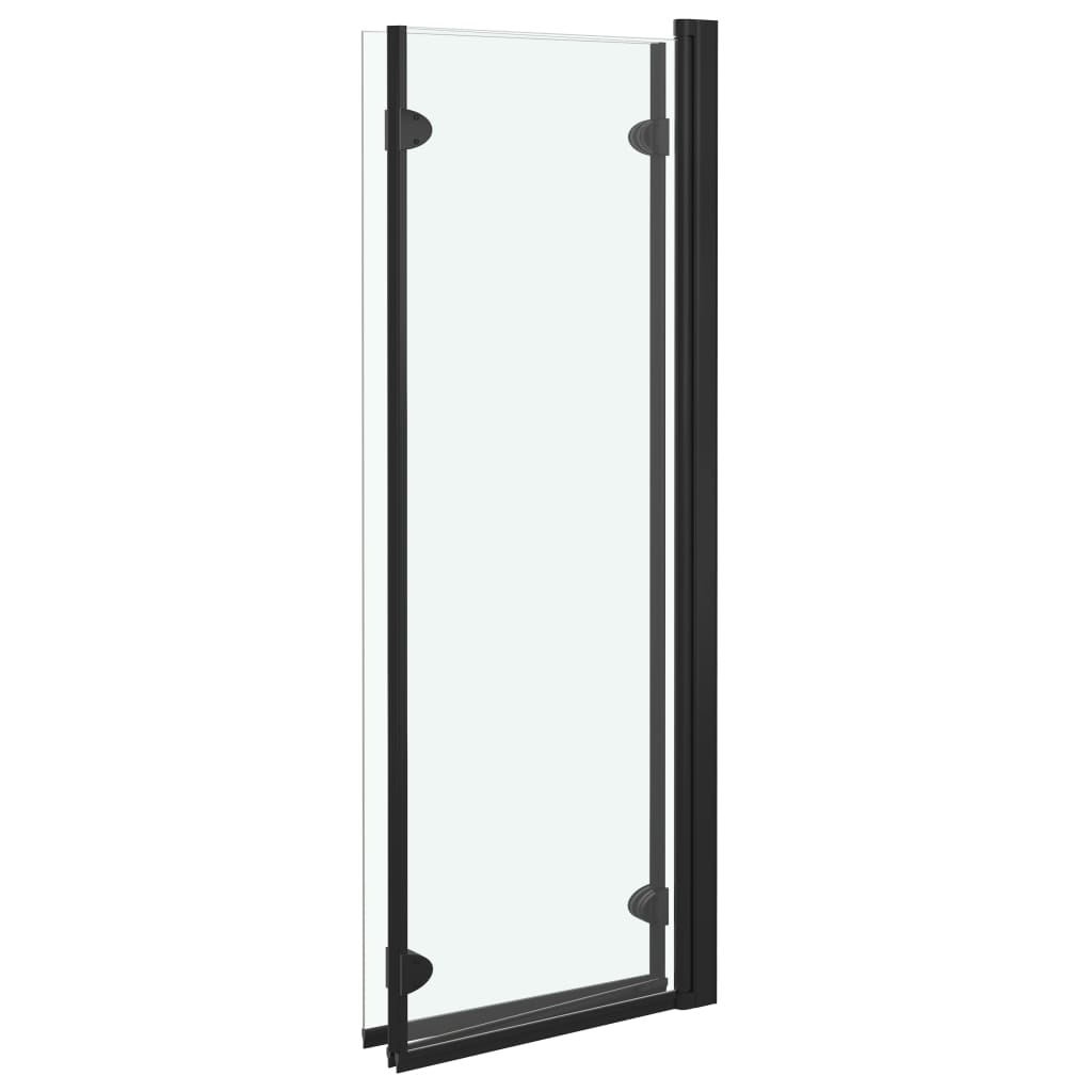 vidaXL Duschvägg fällbar 3 paneler ESG 130x138 cm svart