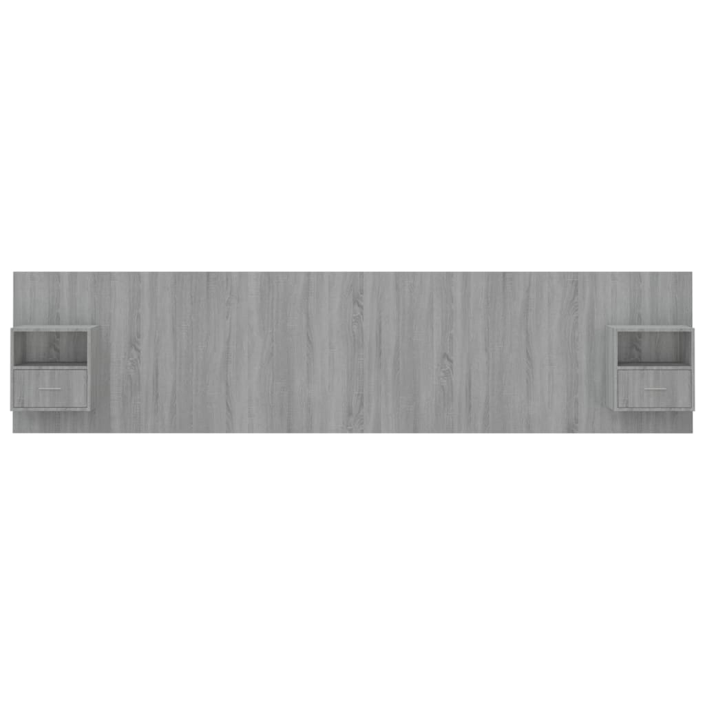 vidaXL Sänggavel med lådor grå sonoma konstruerat trä