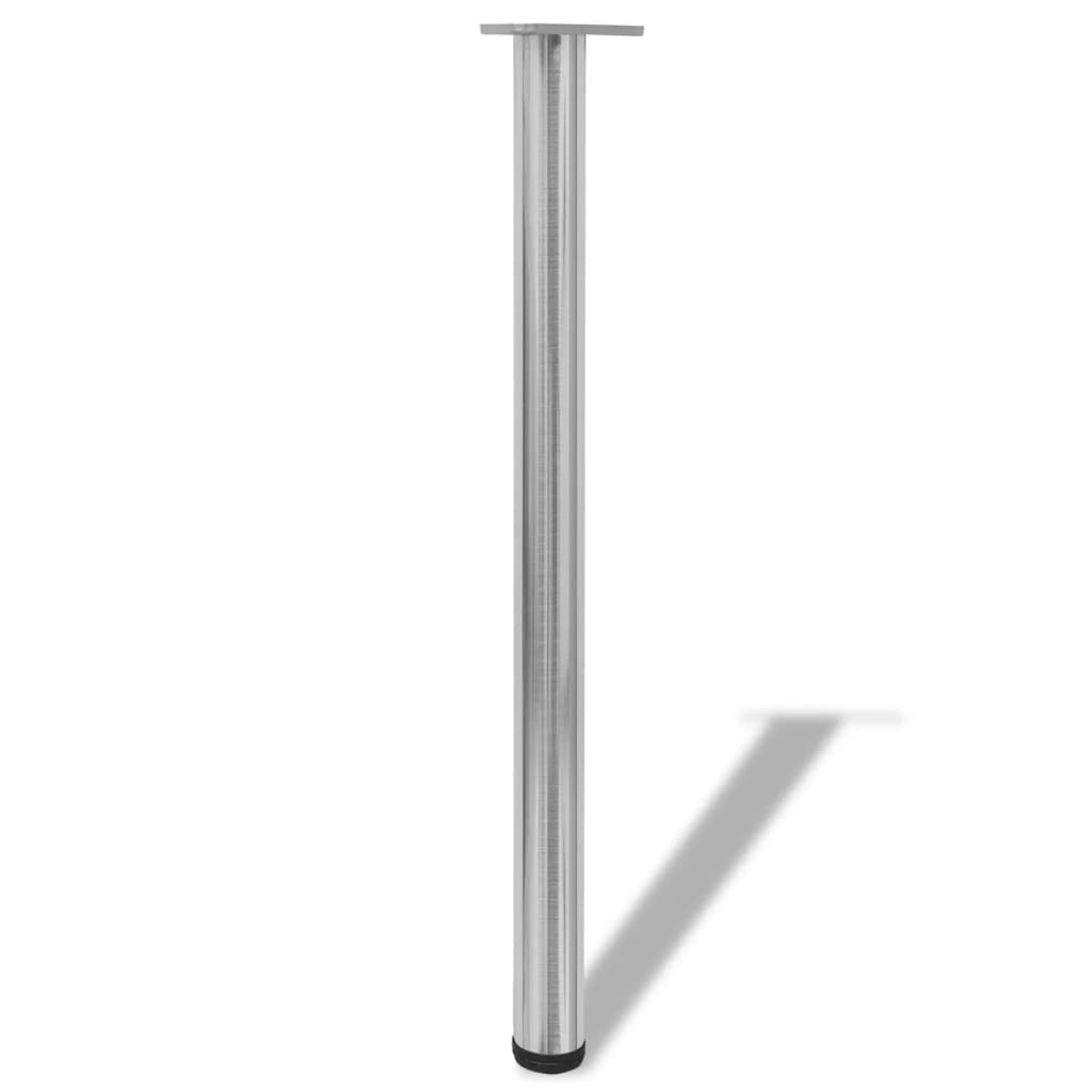 242146 4 Height Adjustable Table Legs Brushed Nickel 870 mm