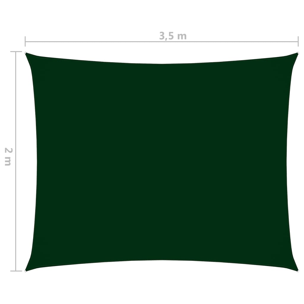 vidaXL Solsegel oxfordtyg rektangulärt 2x3,5 m mörkgrön