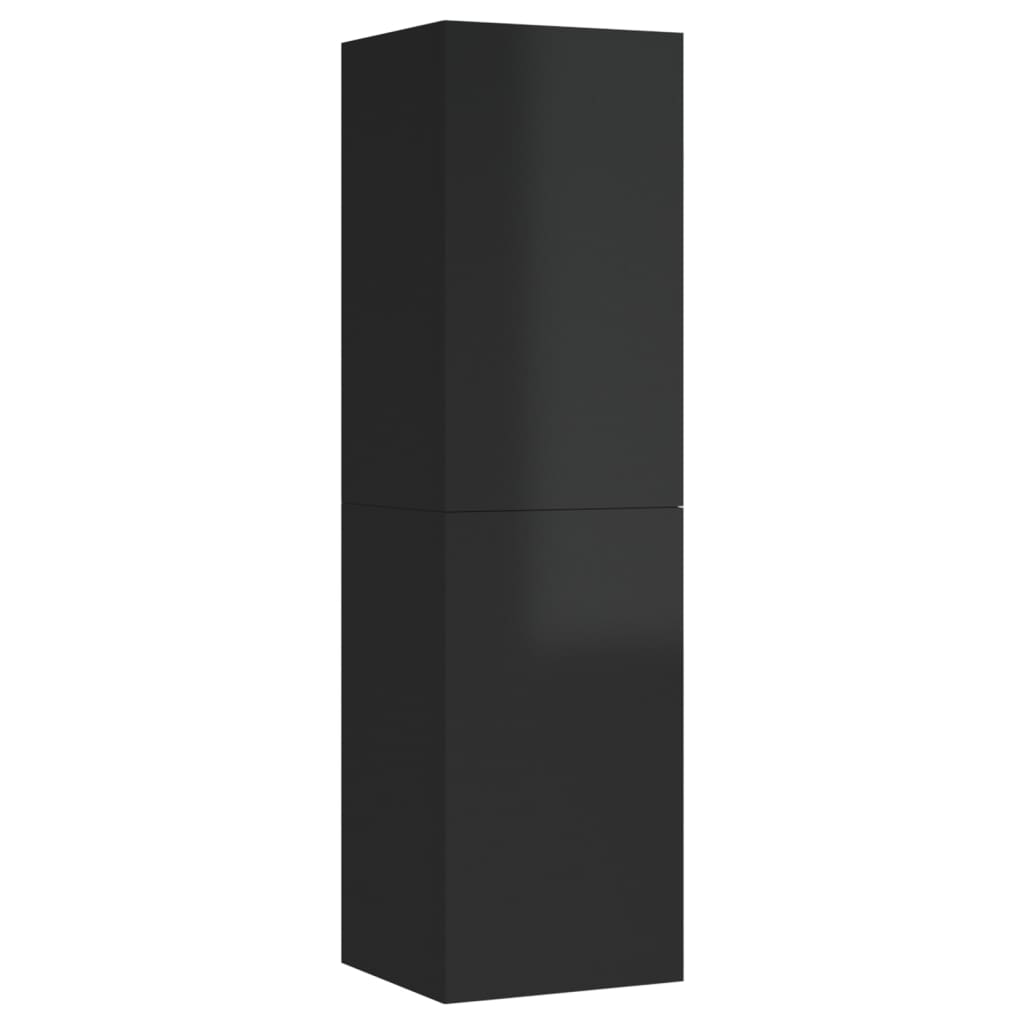 vidaXL TV-skåp 2 st svart högglans 30,5x30x110 cm konstruerat trä