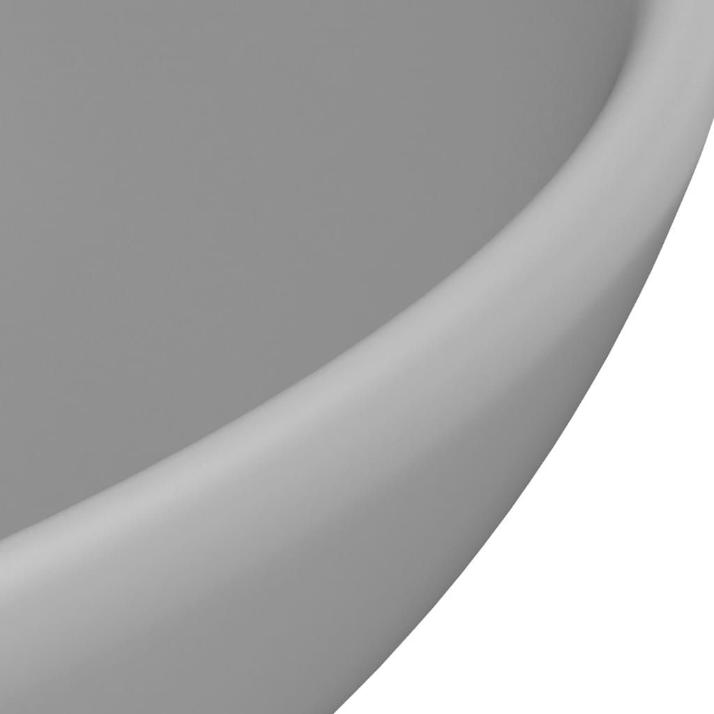 vidaXL Lyxigt runt handfat matt ljusgrå 32,5x14 cm keramik