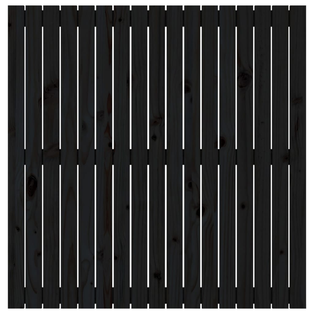 vidaXL Väggmonterad huvudgavel svart 108x3x110 cm massiv furu