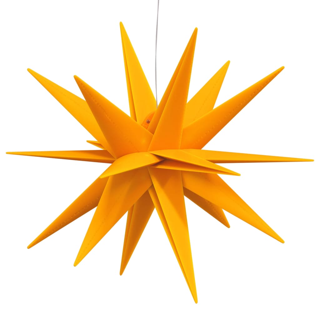 vidaXL Stjärna med LED-belysning vikbar gul 43 cm