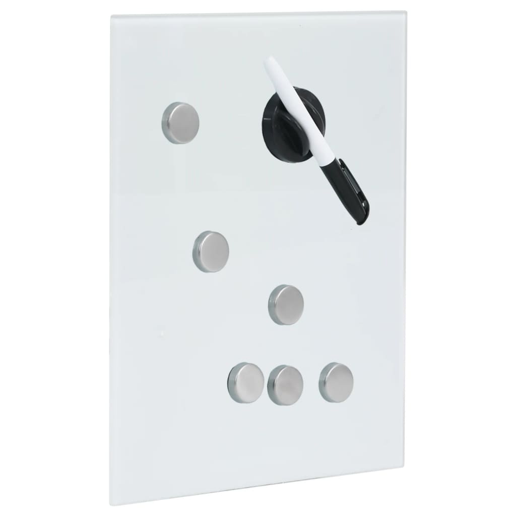 vidaXL Nyckelskåp med magnetisk tavla vit 30x20x5,5 cm