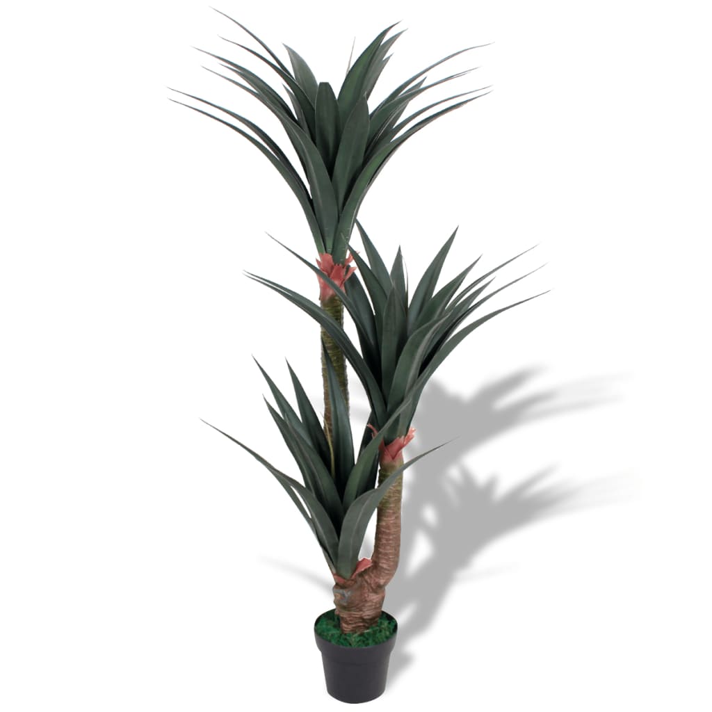 vidaXL Konstväxt Yuccapalm med kruka 155 cm grön