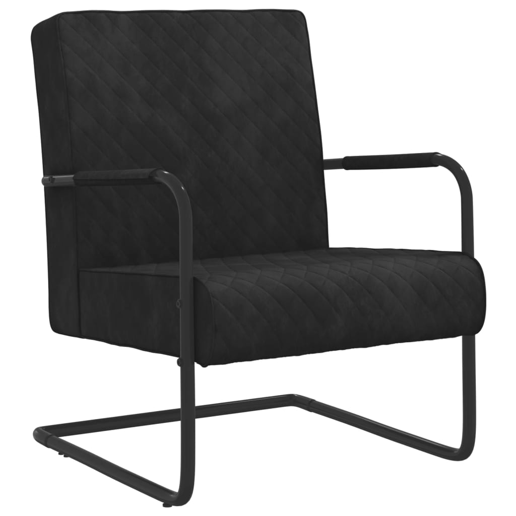 vidaXL Fribärande stol svart sammet