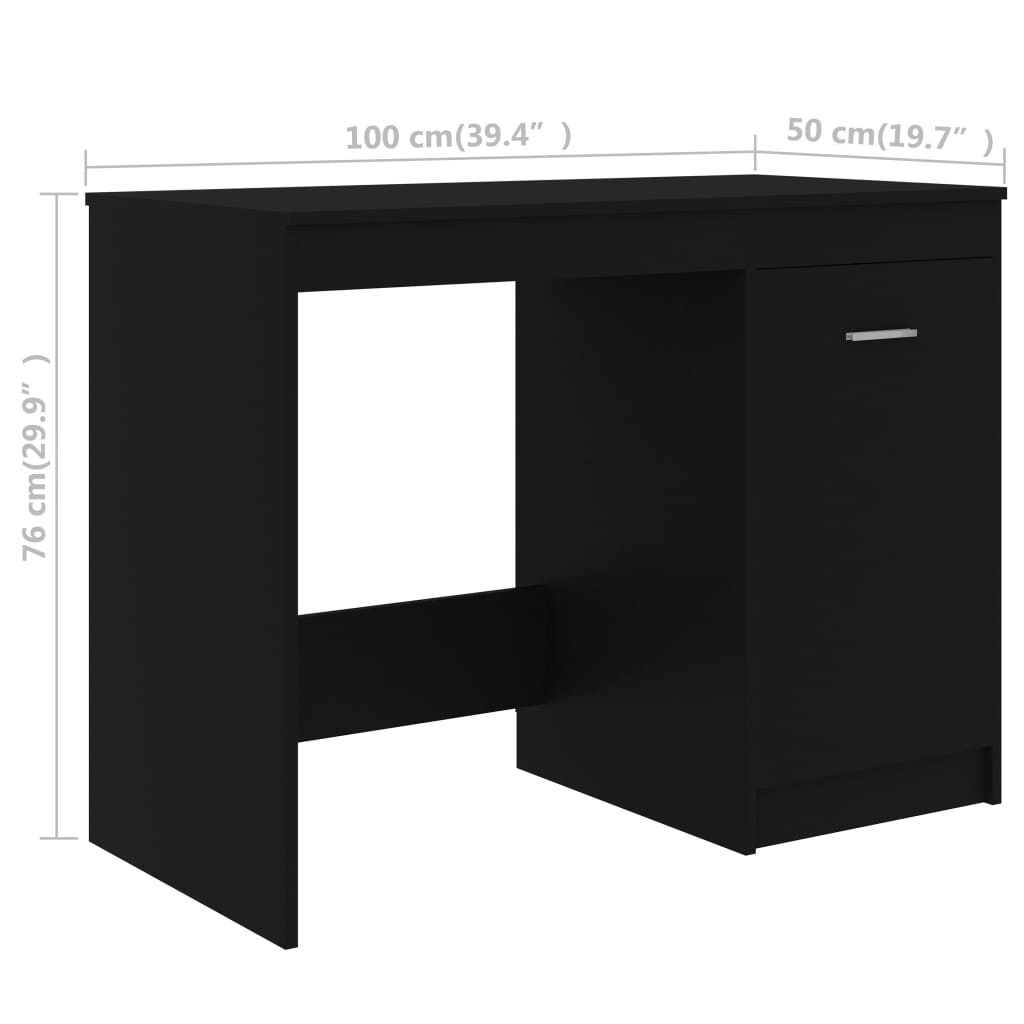 vidaXL Skrivbord svart 140x50x76 cm konstruerat trä