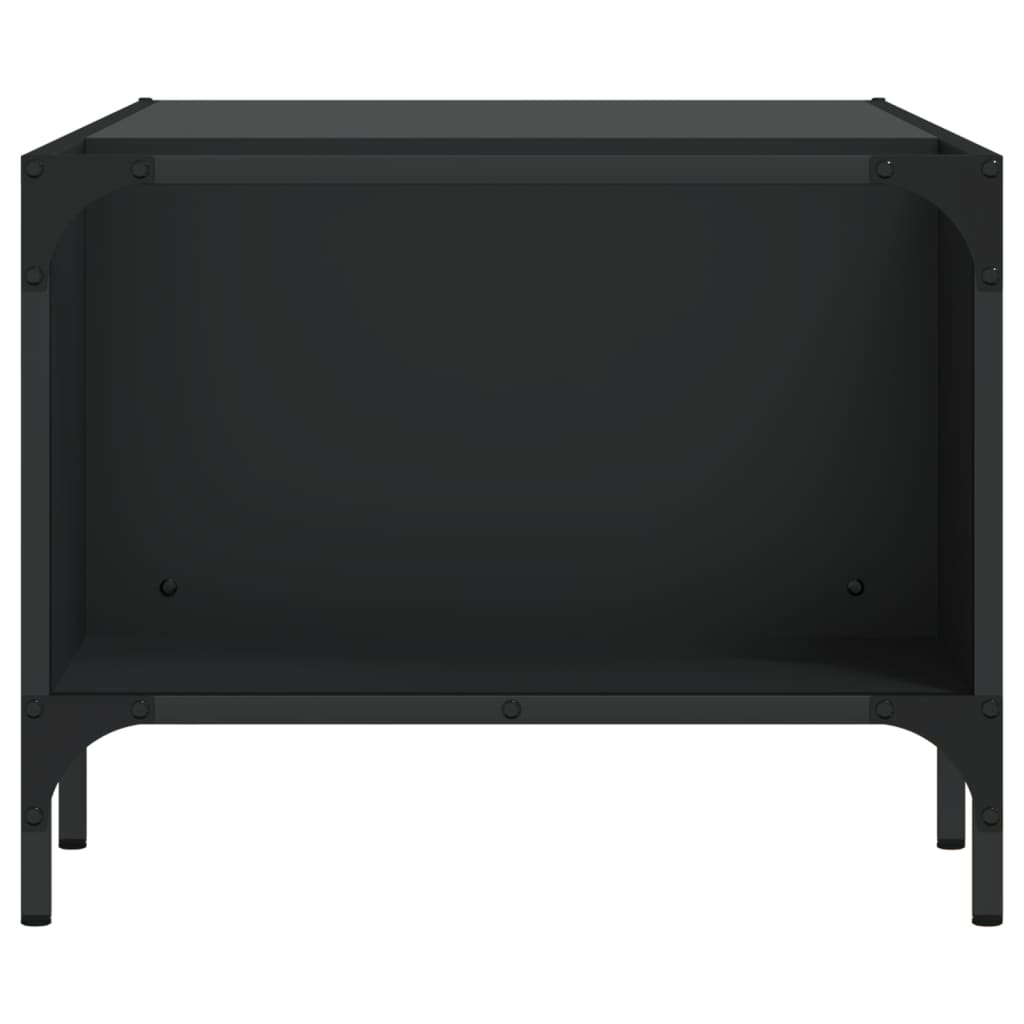 vidaXL Soffbord med hylla svart 100x51x40 cm konstruerat trä